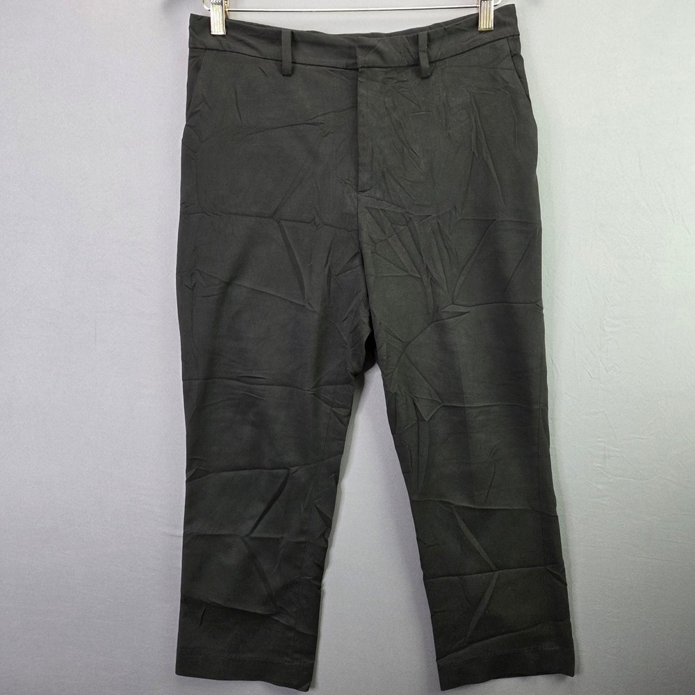 Uniqlo Ankle Length Trousers Pants M 28-29 Black Stretch Business Casual 3317